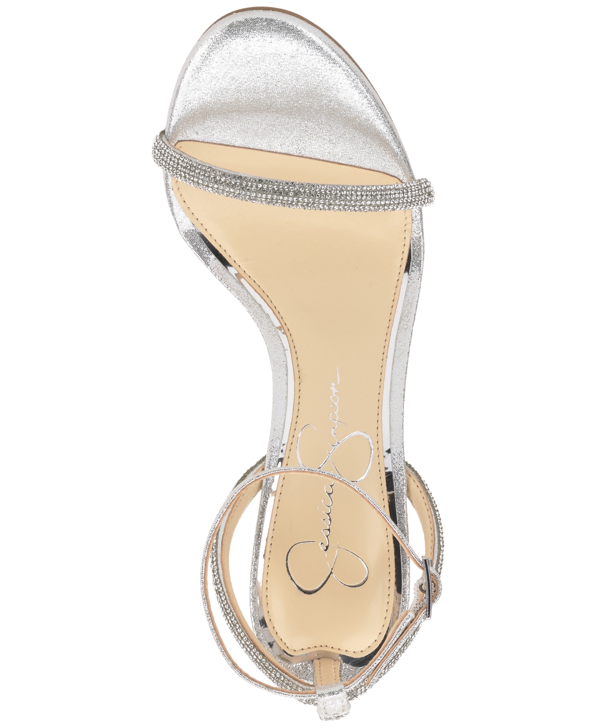 Jessica Simpson Baharia Sandal In Silver Rhinestone
