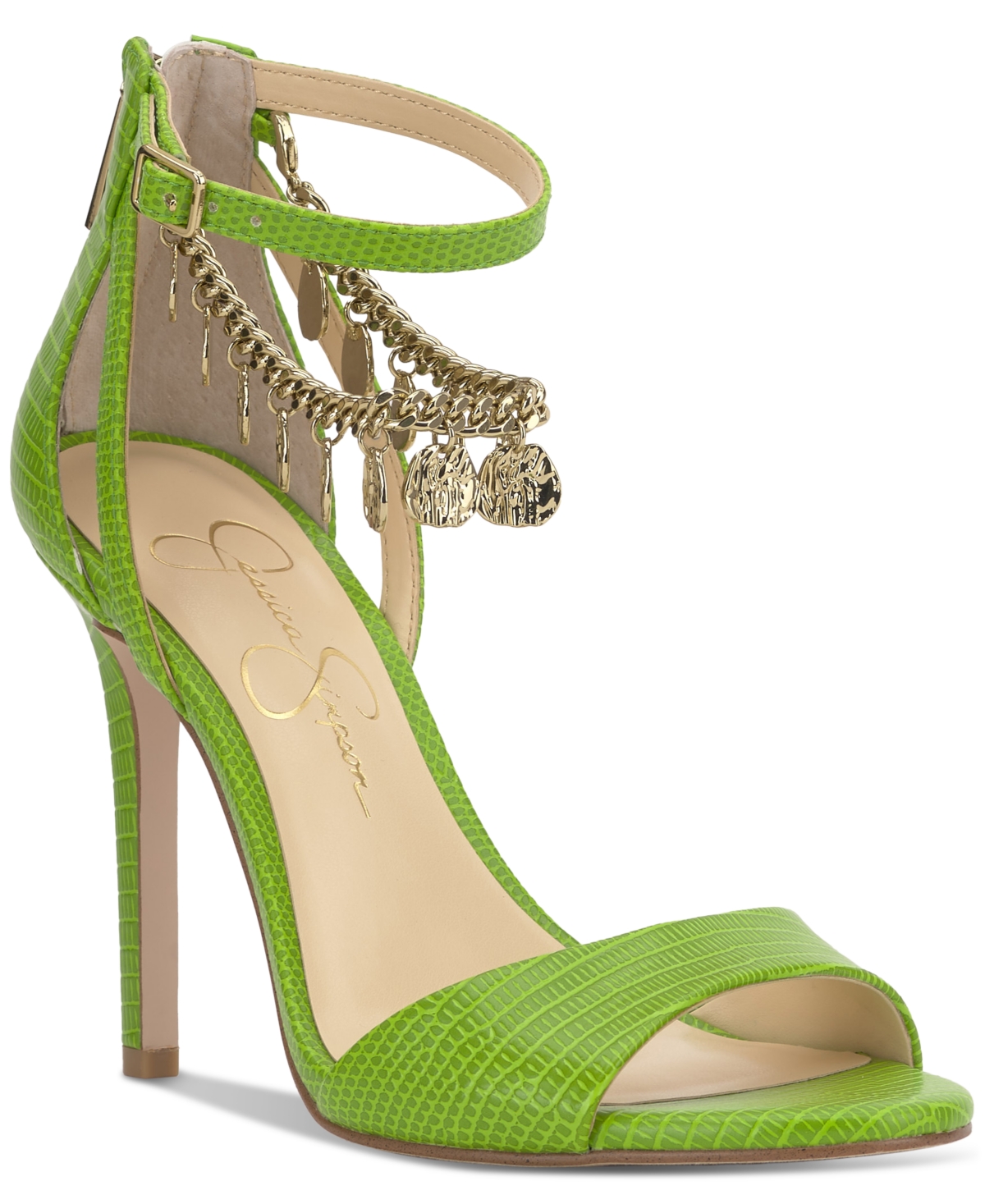 Women's Jetser Embellished Chain Dress Sandals - Lizard Green