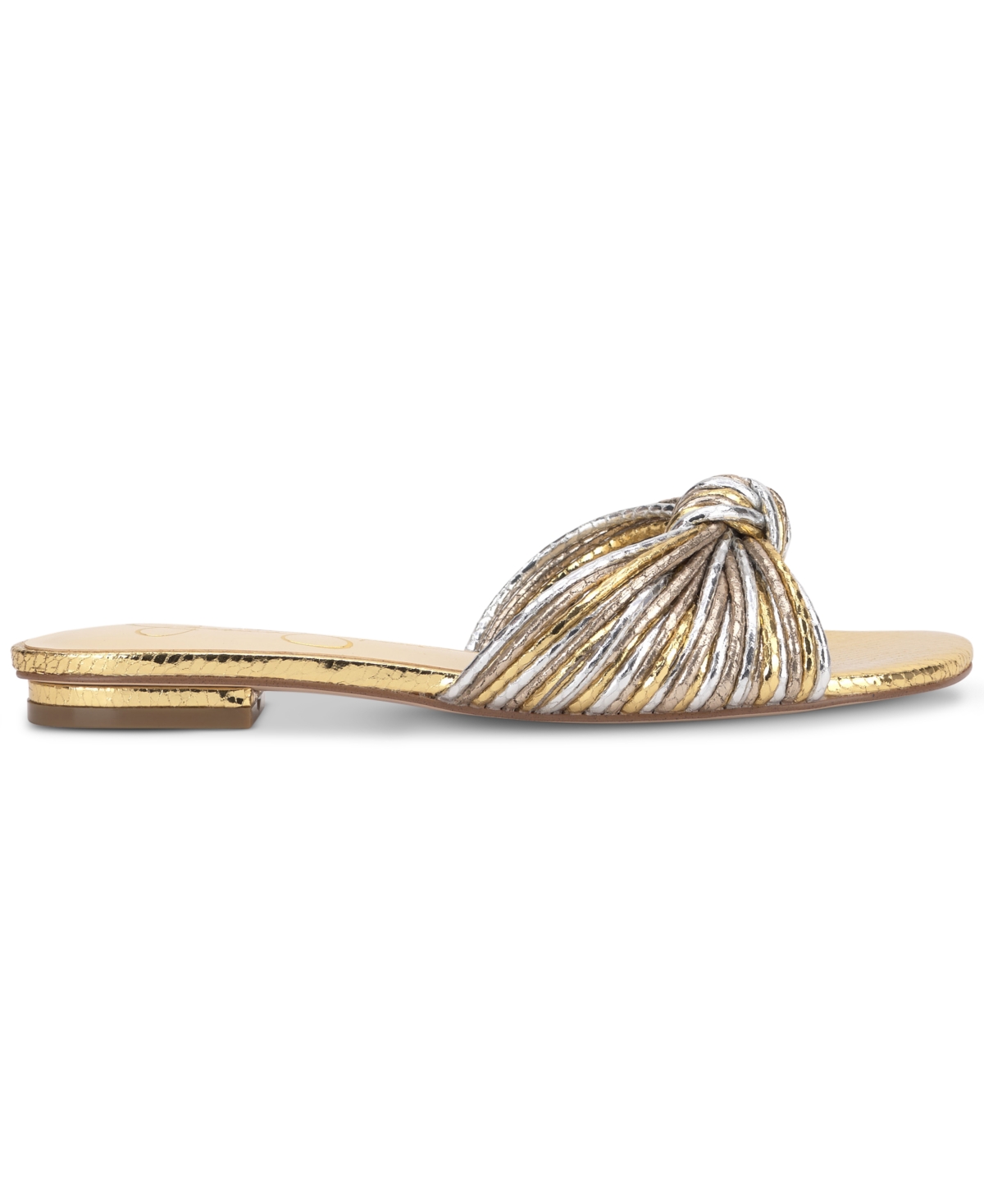 Jessica Simpson Women's Dydra Knotted Strappy Flat Sandals In Silver Combo Snake