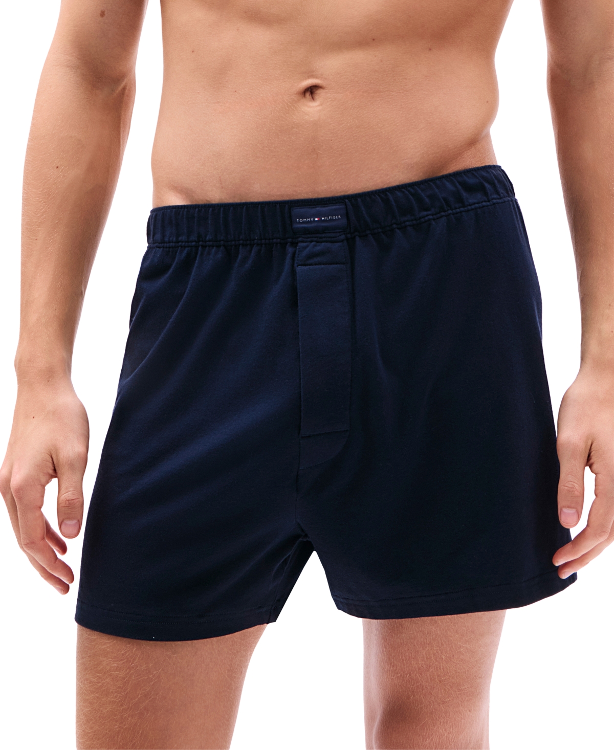 Tommy Hilfiger Men's 3-pack All Day Comfort Knit Boxers In Primary Red,royalty Micro Flag,desert