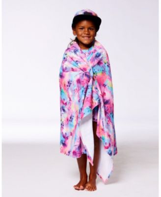 Girl Printed Beach Towel Butterflies On Multicolored Background - Toddler|Child