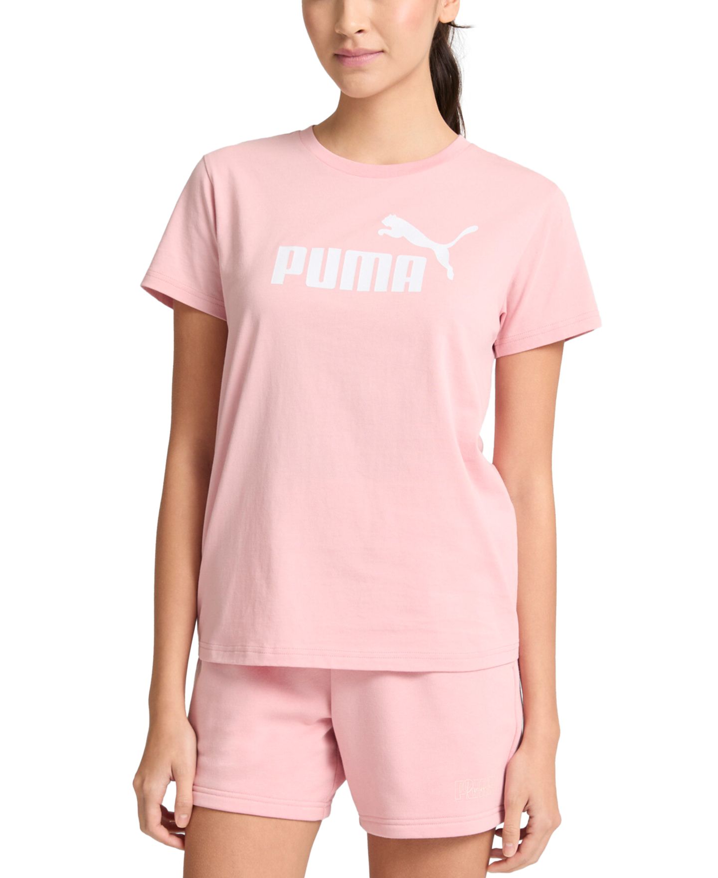 Женская футболка Puma Essential No 1 Logo, цвет: Розовый — фото 1