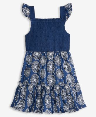 Toddler Girls Mommy & Me Cotton Eyelet Smocked Flutter-Sleeve Dress, Exclusively at Macy's