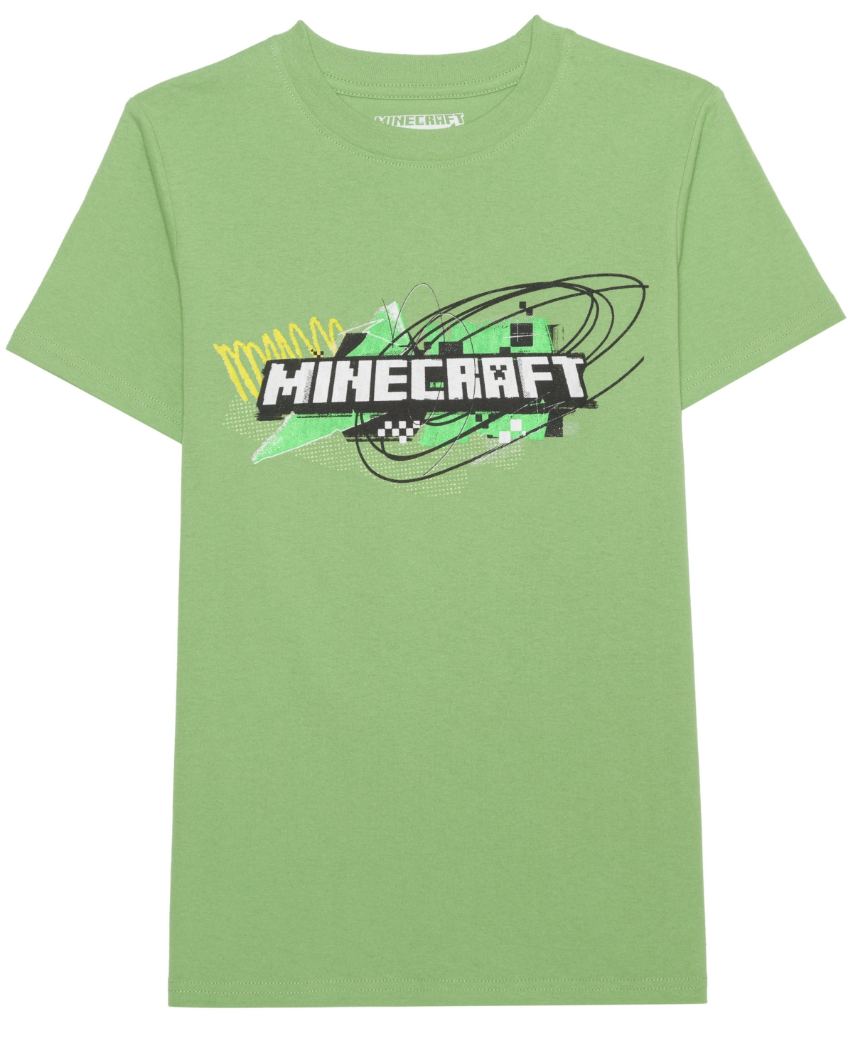 Shop Minecraft Little & Big Boys Front Back T-shirt In Green