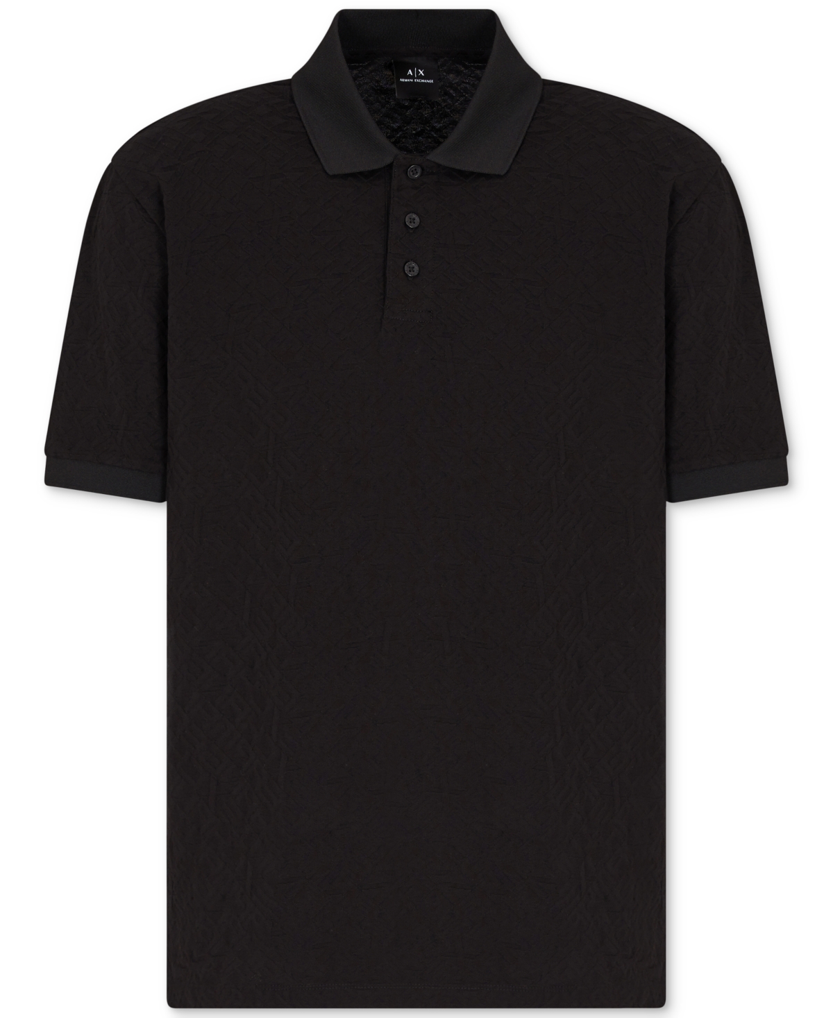 A|X Armani Exchange Men's Classic Fit Short Sleeve Allover Label Polo Shirt