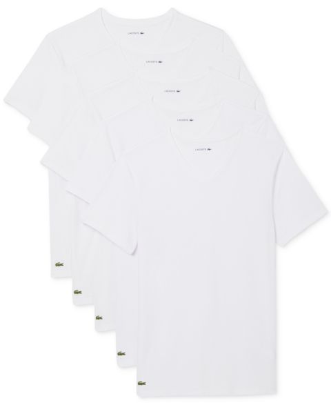 Бельё Undershirts для мужчин, хлопок, 5 шт. — Lacoste, цвет: Белый