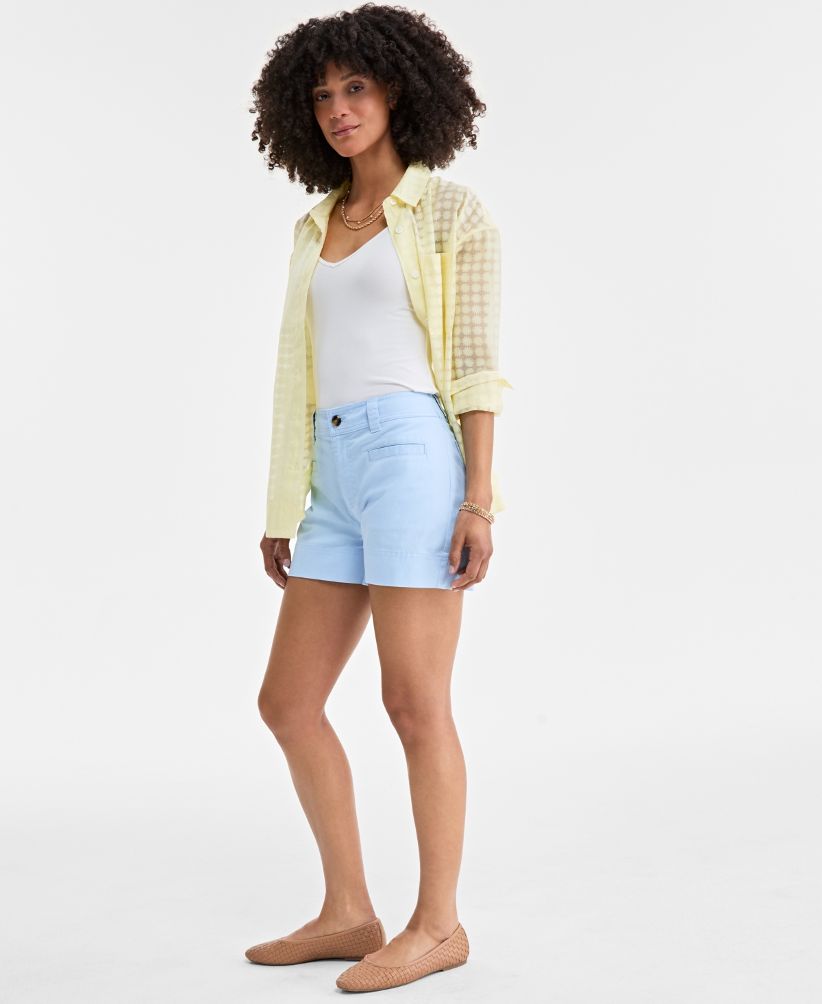 On 34th Women's Chino Shorts, Exclusively At Macy's In Pale Spring