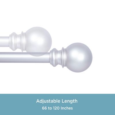 Bryce Decorative Curtain Rod with Finials for Medium to Large Windows – Stylish Satin Nickel Design