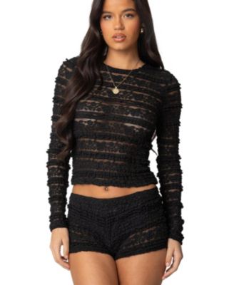Womens Maisley Sheer Lace Top