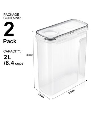 Clear Plastic 2-Pack Airtight Coffee Bean Storage Container Set with Easy-Access Lids - Keeps Coffee Beans Fresh, BPA-Free