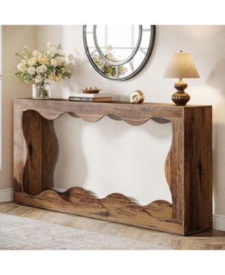 63-Inch Wood Farmhouse Storage Console – Entryway Table