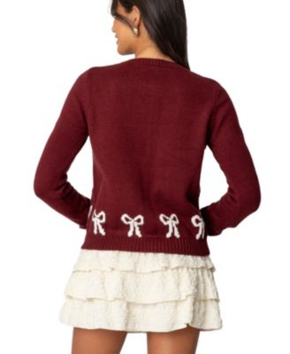 Womens Rona Bow Knit Cardigan