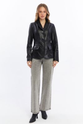 Women's Leather Blazer