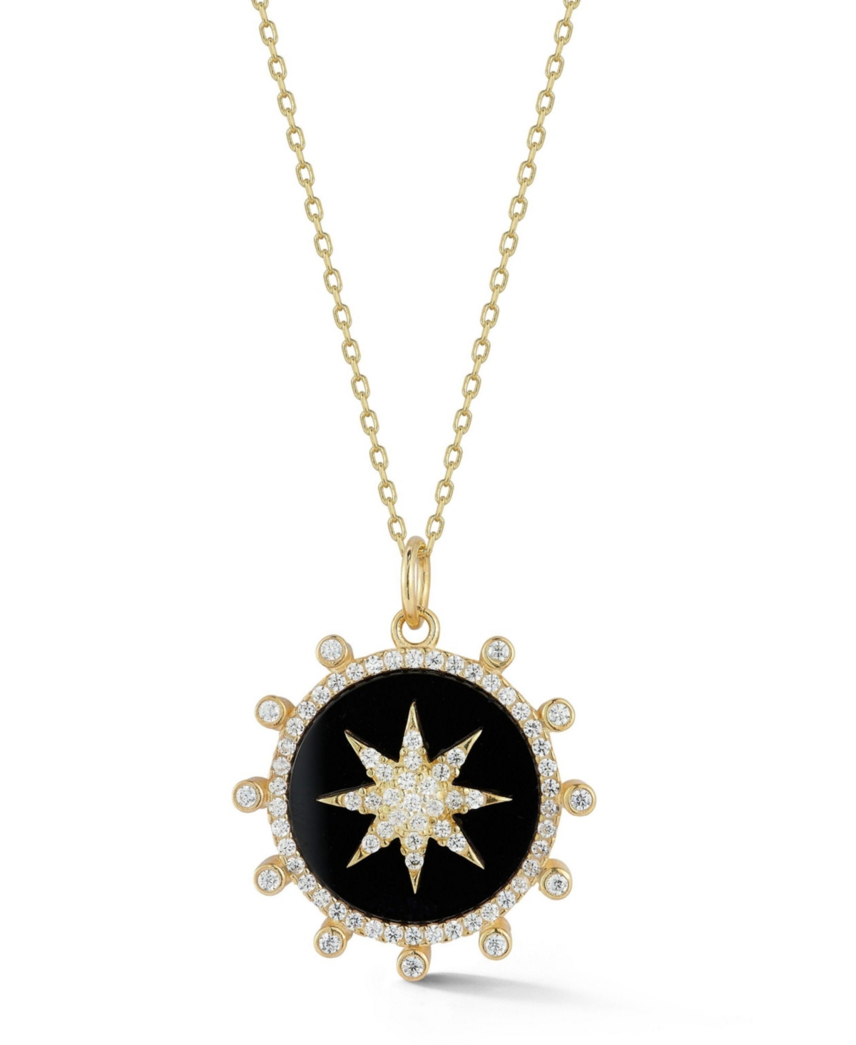 Sterling Silver Star Medallion Necklace - Gold