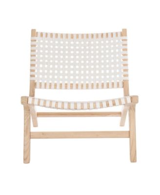 Luna Leather Woven Accent Chair