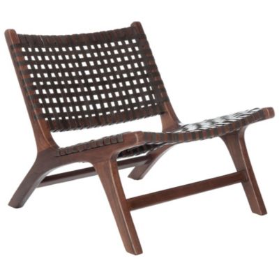 Luna Leather Woven Accent Chair