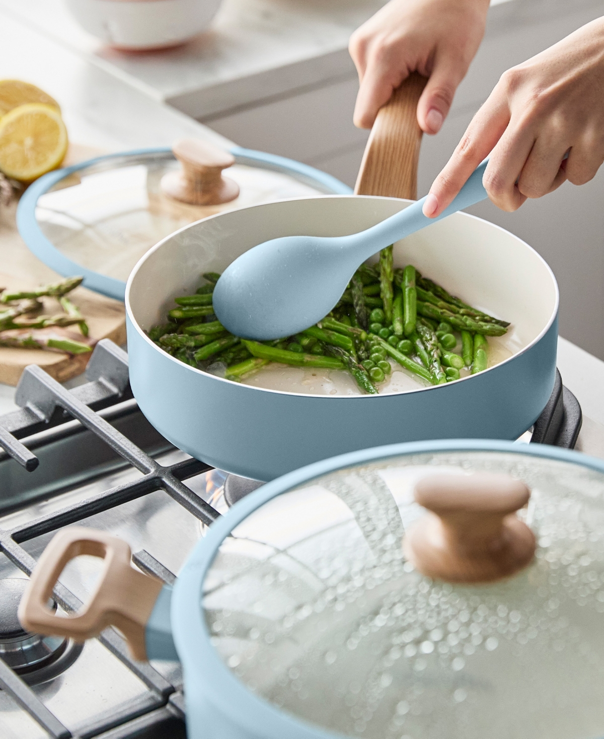 Greenpan Essence Ceramic Nonstick 10-piece Cookware Set In Blue Haze