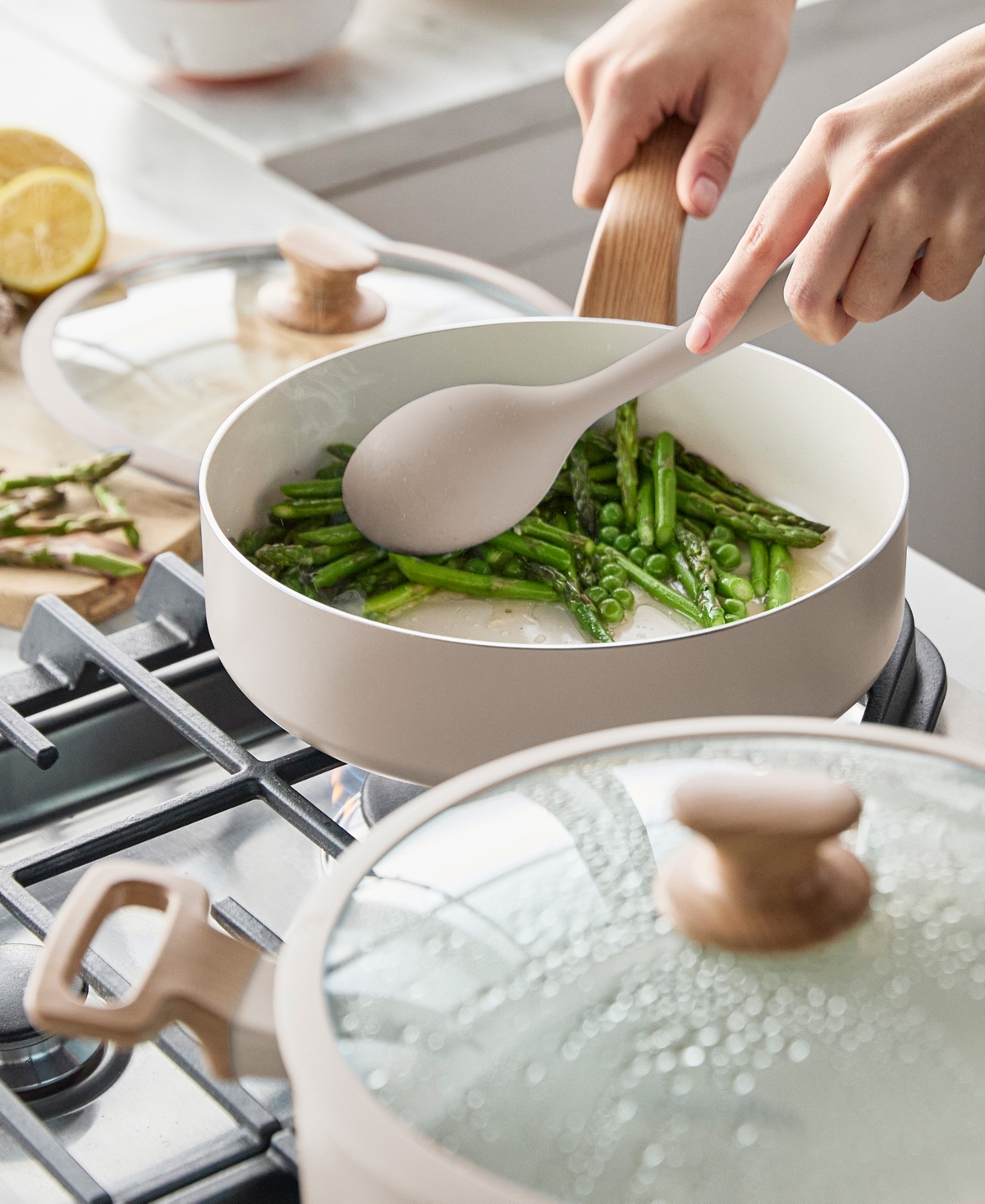 Greenpan Essence Ceramic Nonstick 10-piece Cookware Set In Taupe