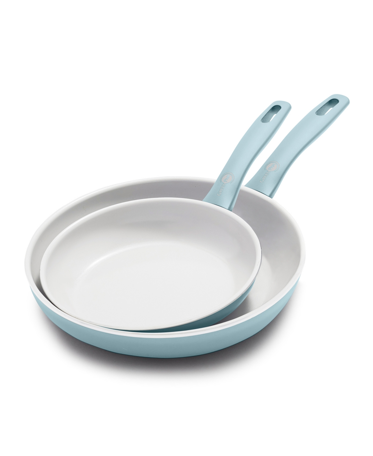 GreenPan Dover Ceramic Nonstick 8" and 10" Frypan Set | Blue Haze