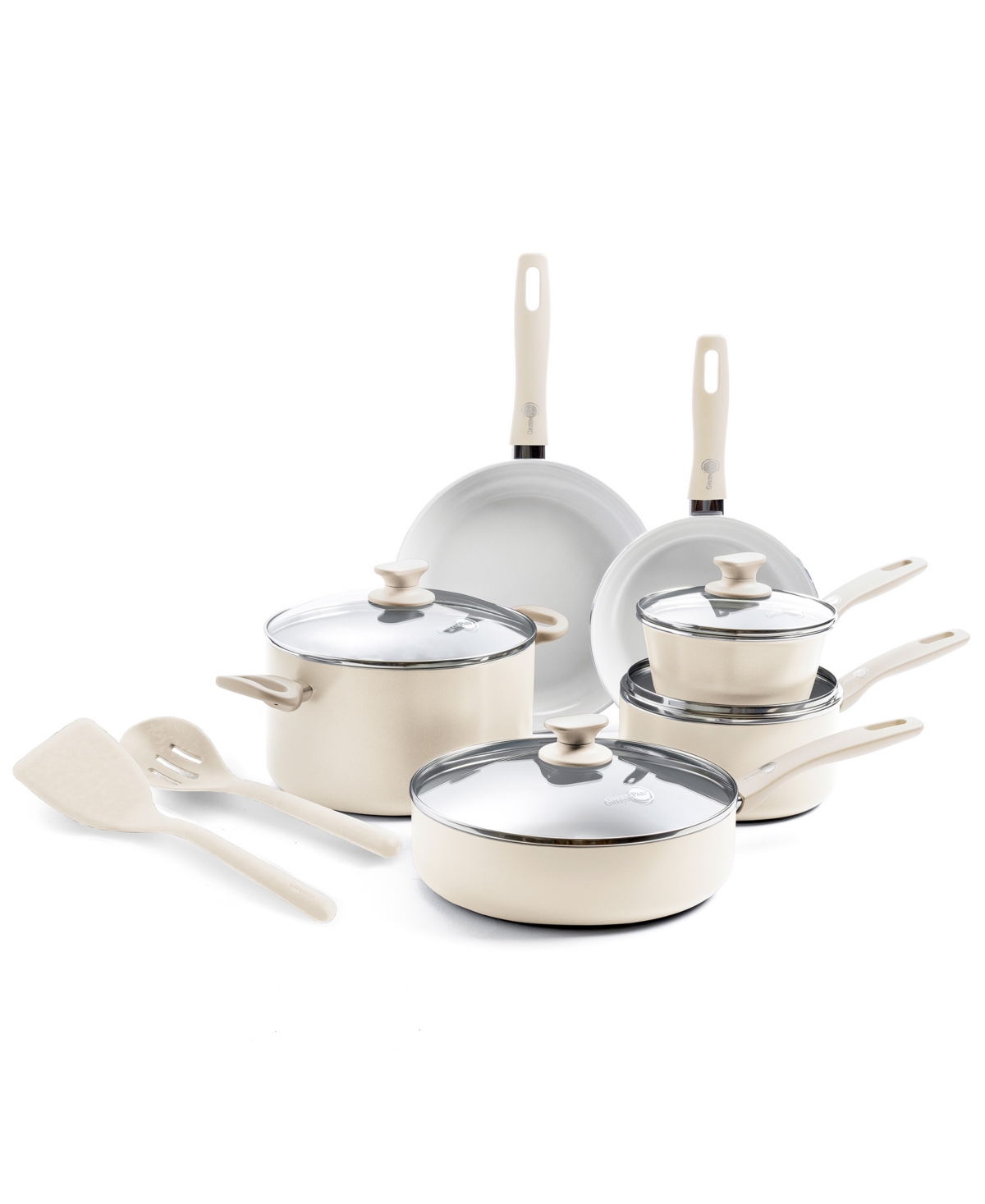 Greenpan Dover Ceramic Nonstick 12-piece Cookware Set In Cream
