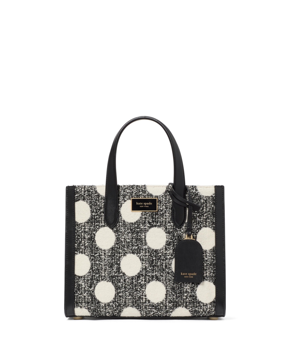 Kate Spade Manhattan Dot Tweed Small Tote Bag In Black Multi