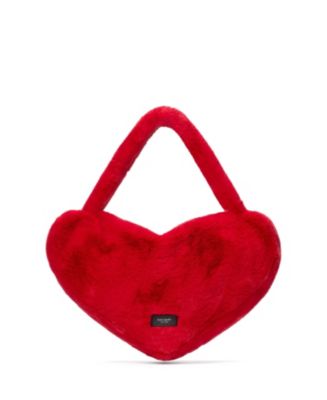 Kate Spade New York Luver Faux Fur Large Heart Tote Bag - Macy's