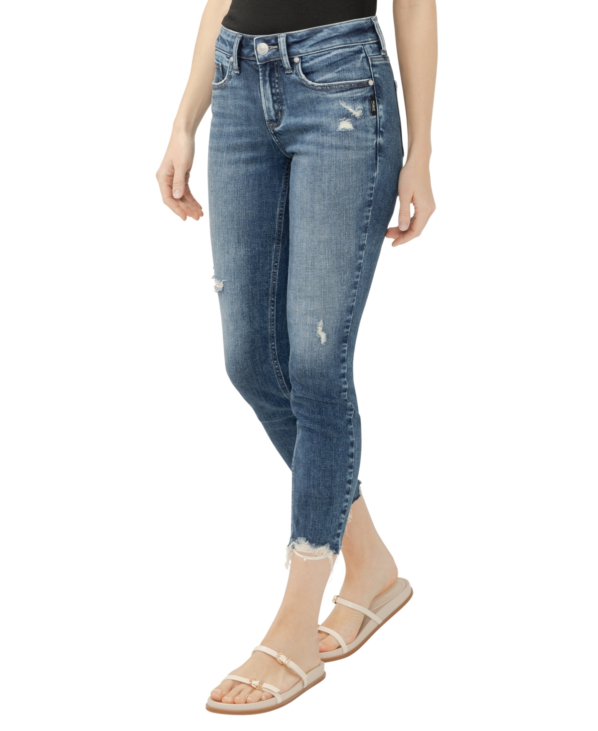 Shop Silver Jeans Co. Women's Suki Mid Rise Curvy Fit Skinny Jeans In Indigo