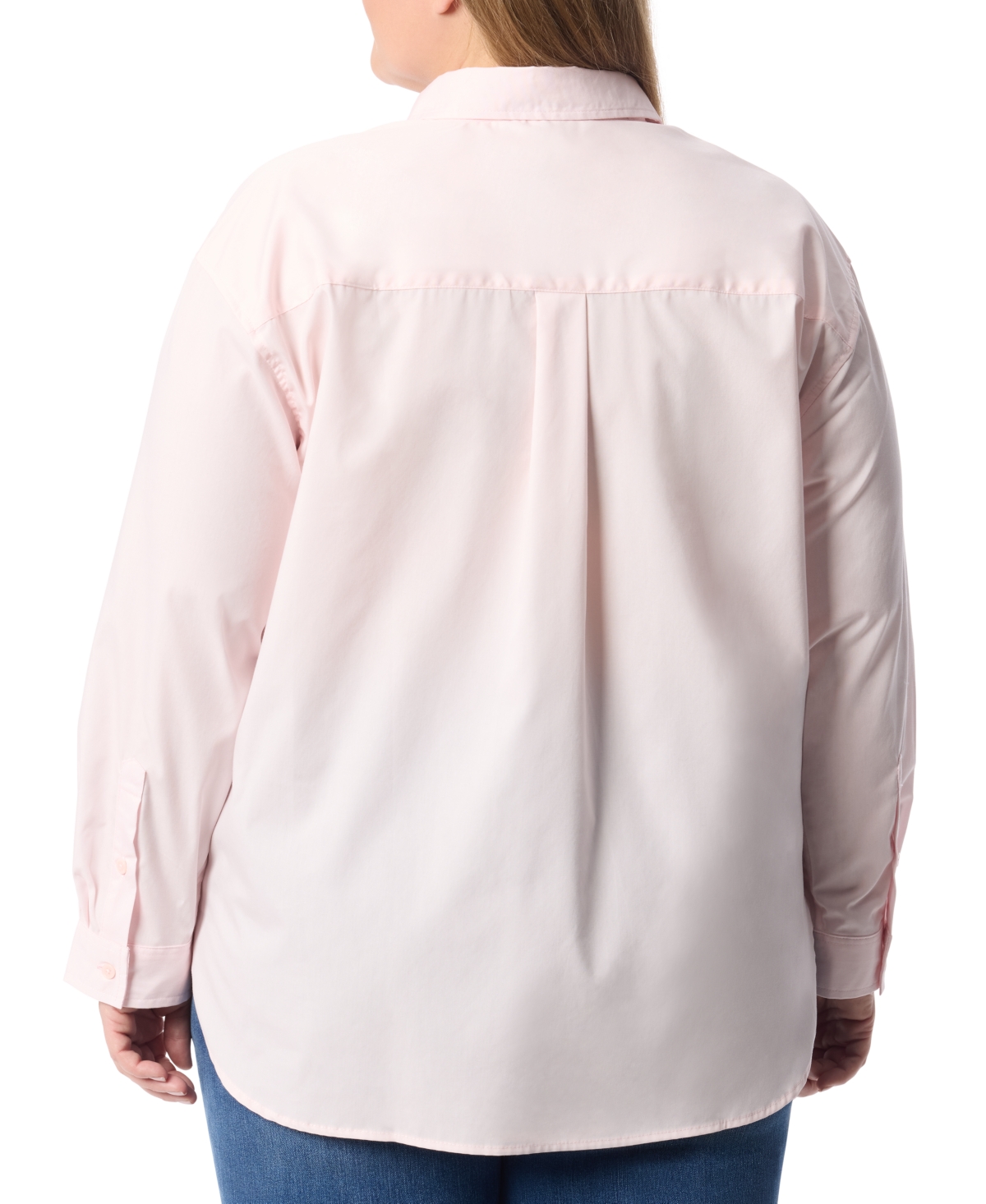 Gloria Vanderbilt Plus Size Amanda Popover Blouse In Pink Parasol