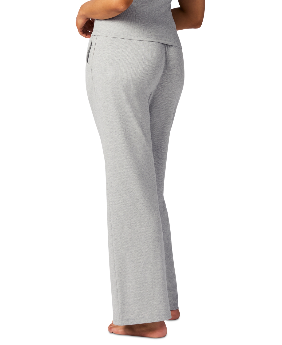 Shop Gap Women's Ribbed Mid-rise Lounge Pajama Pants In Heather Grey