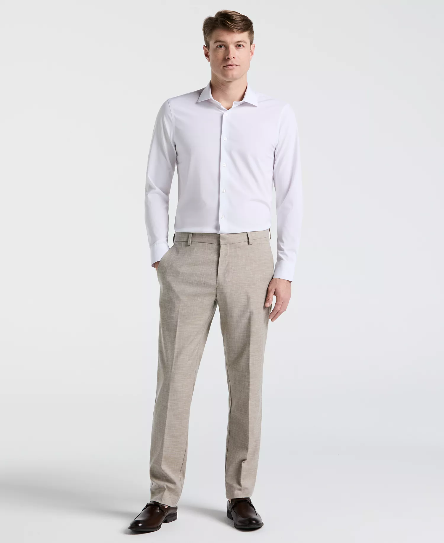 Perry Ellis Portfolio Men’s Modern-Fit Sharkskin Dress Pants .99