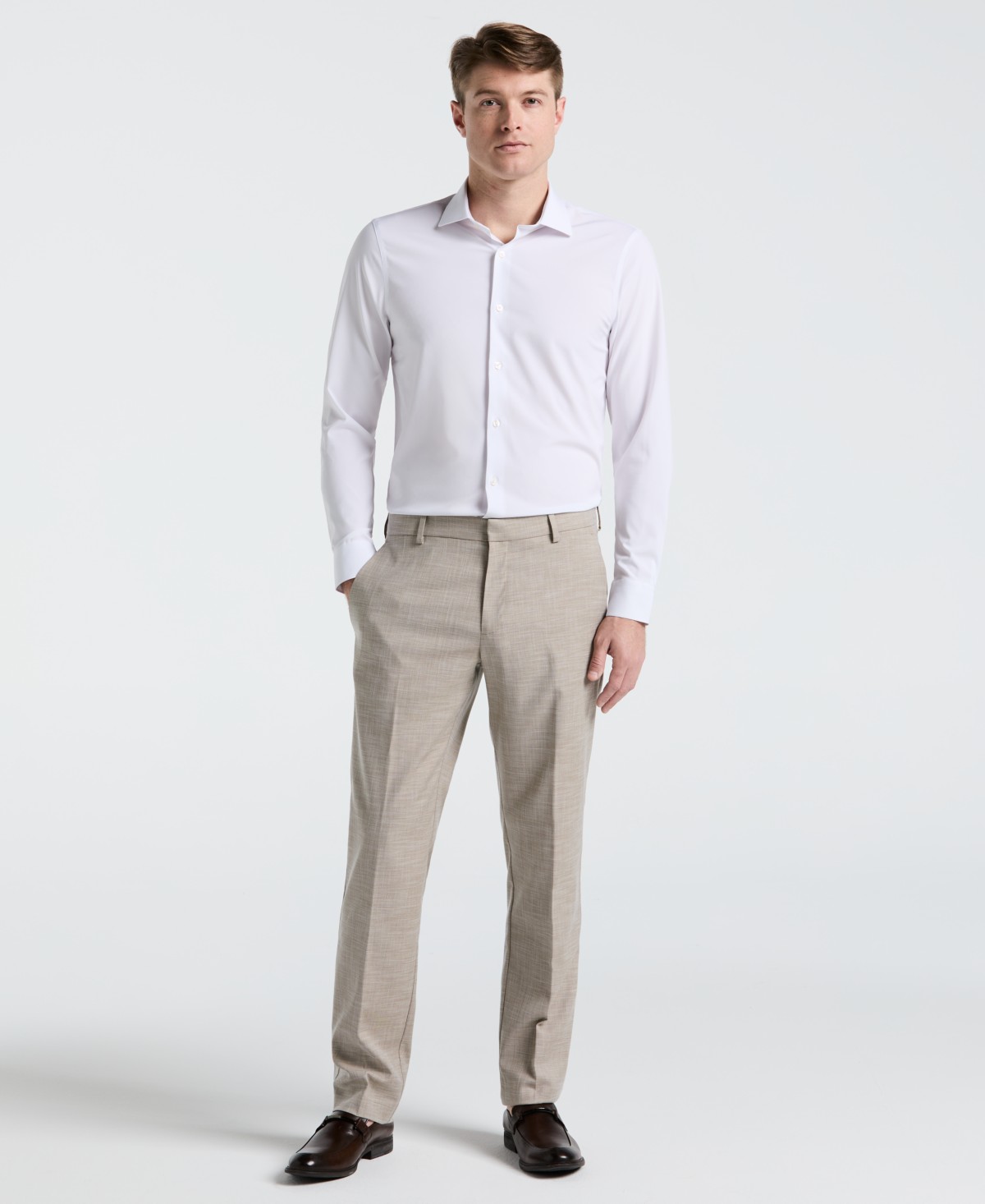 Мужские платья Perry Ellis Portfolio Men's Modern-Fit Sharkskin Dress Pants — фото 1