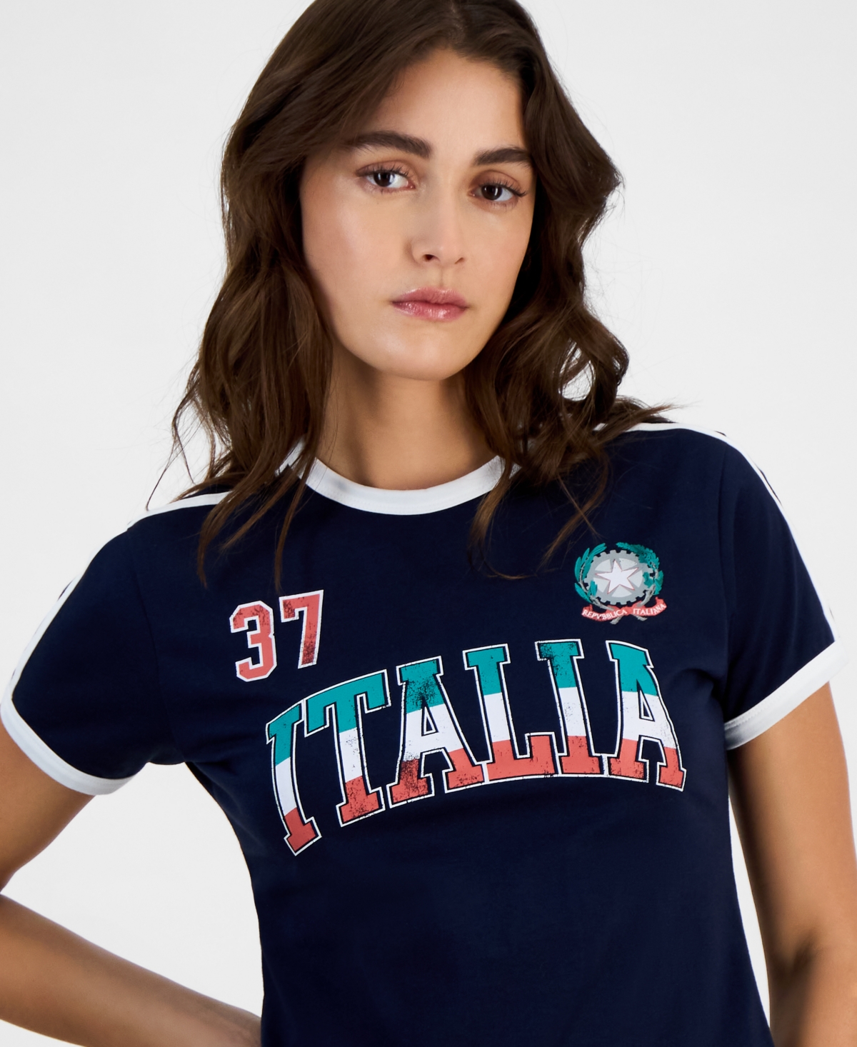 GRAYSON THREADS, THE LABEL JUNIORS' ITALIA RINGER T-SHIRT 