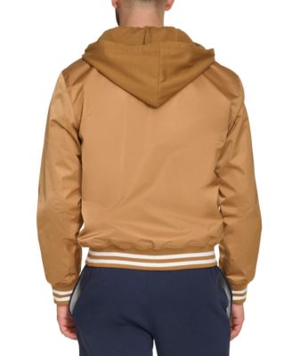 Men's Jersey Hood Varsity Bomber Jacket