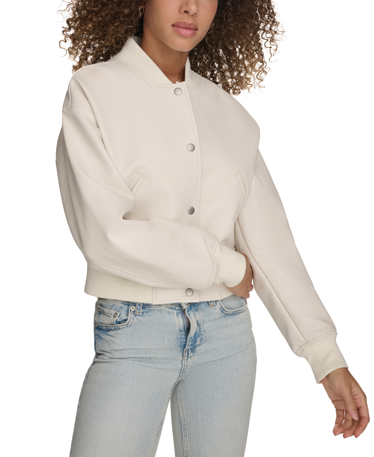 Levi's Women's Faux Leather Varsity Bomber Jacket In Osyter