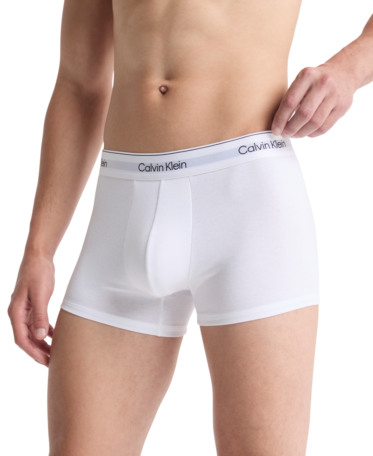 Calvin Klein Men's Cotton Stretch 3-pack Low Rise Trunk In White