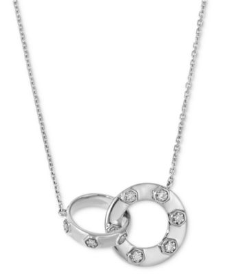 Anywear Everywear&reg; Nude Diamond Interlocking Circle Adjustable 19" Pendant Necklace (1/10 ct. t.w.) in 14k Honey Gold
