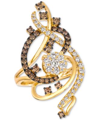 Le Vian - Chocolate Diamond & Nude Diamond Swirl Statement Ring (1-1/2 ct. t.w.) in 14k Rose Gold