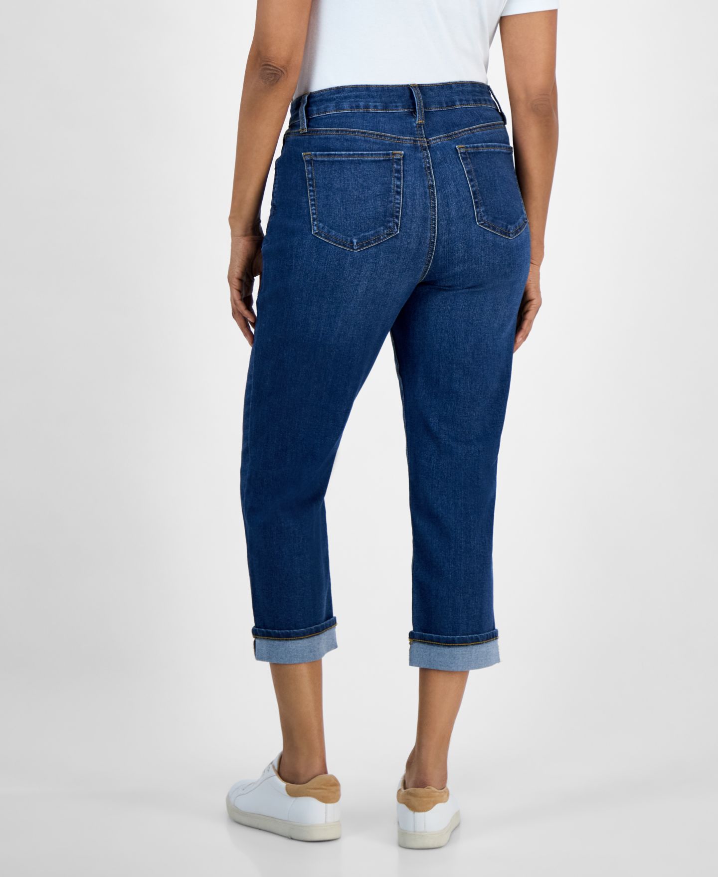 Женские джинсы Style & Co Mid-Rise Curvy Capri, цвет: Синий — фото 3