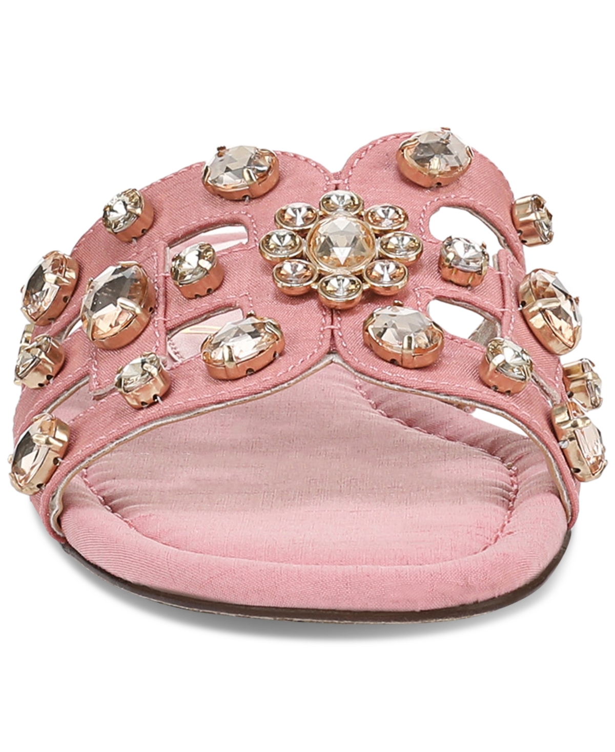 Shop Sam Edelman Women's Bay Ray Slide Flat Sandals In Pink Lily,raffia