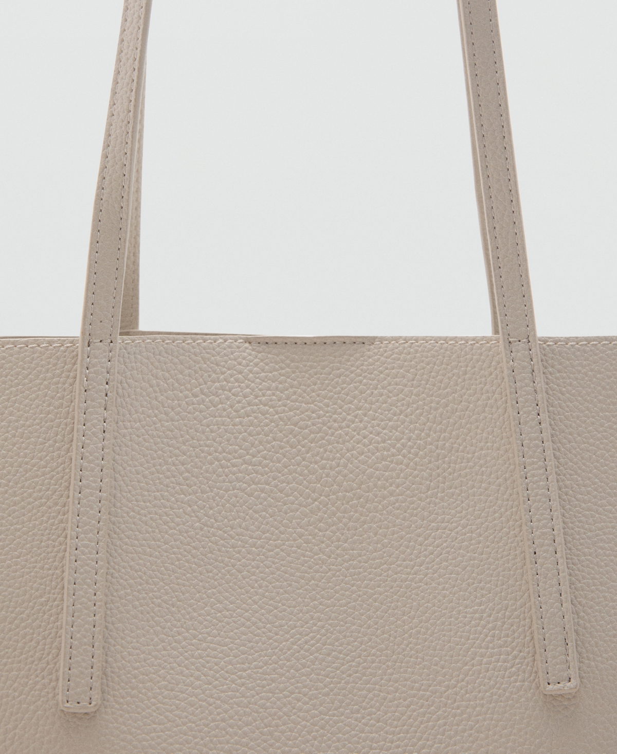 Mango Women's Pebbled Effect Shopper Bag In Ecru