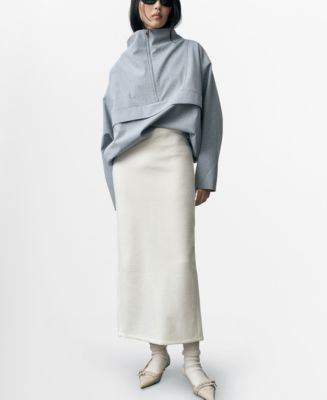 Mango Size S Wool Straight Cut Midi Skirts