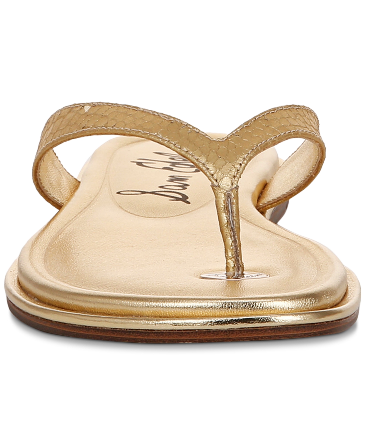 Sam Edelman Remi Flip Flop In Gold Crocco Leather