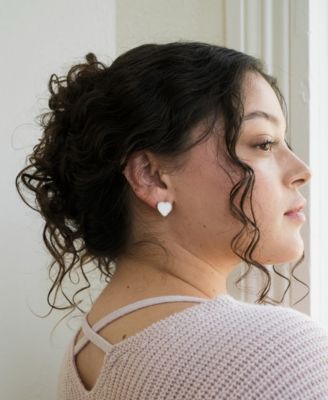 Ranjani Mother of Pearl Heart Earring Set