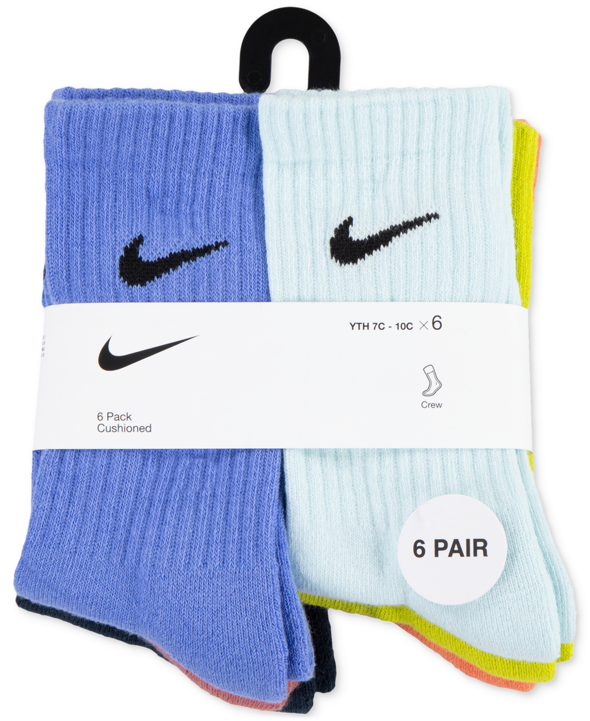 Nike Little Kids 6-pk. Performance Crew Socks In Royal Pulse