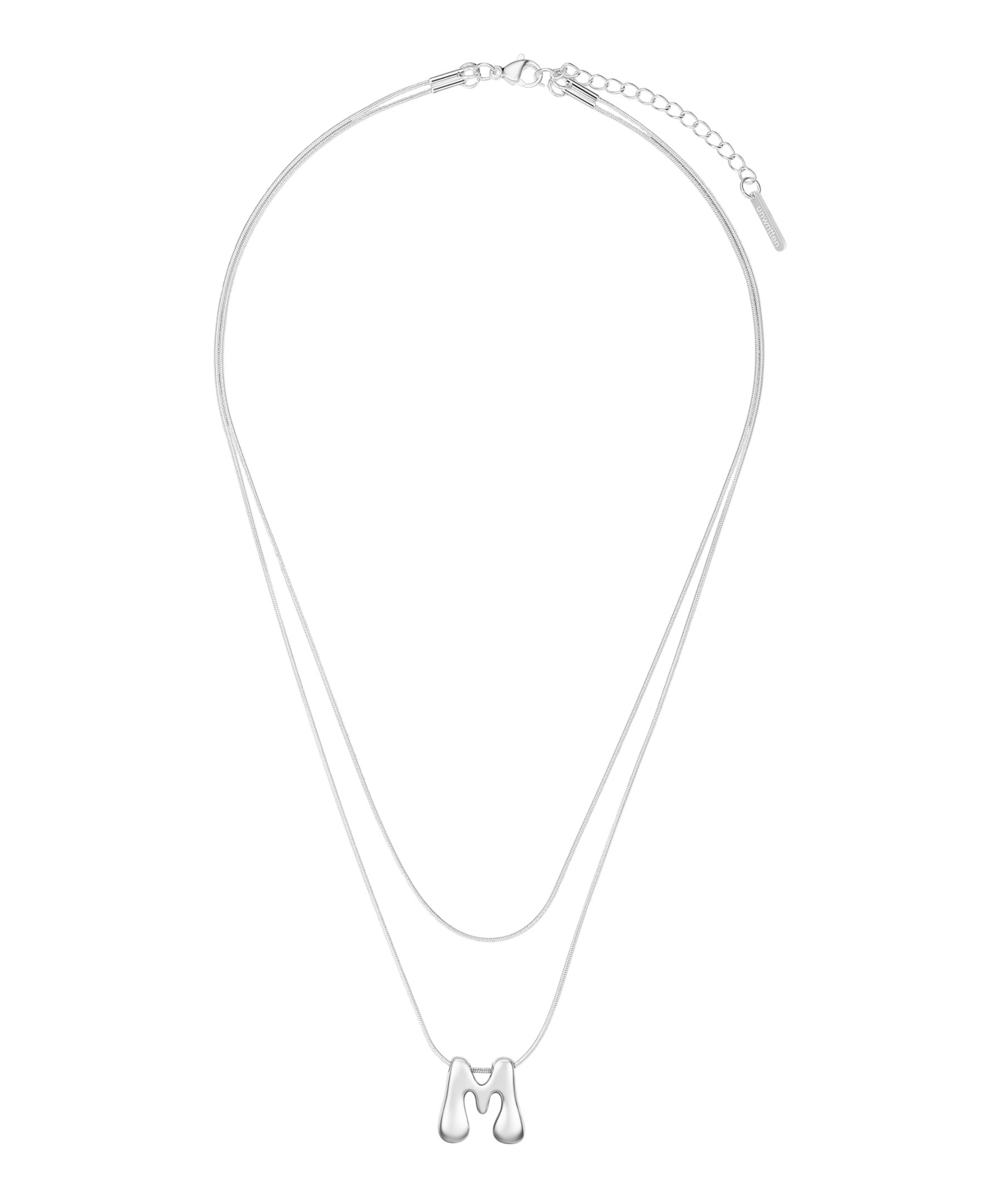 Unwritten X Moda Sport Silver Tone Water Resistant Initial Layered Necklace In Silver M