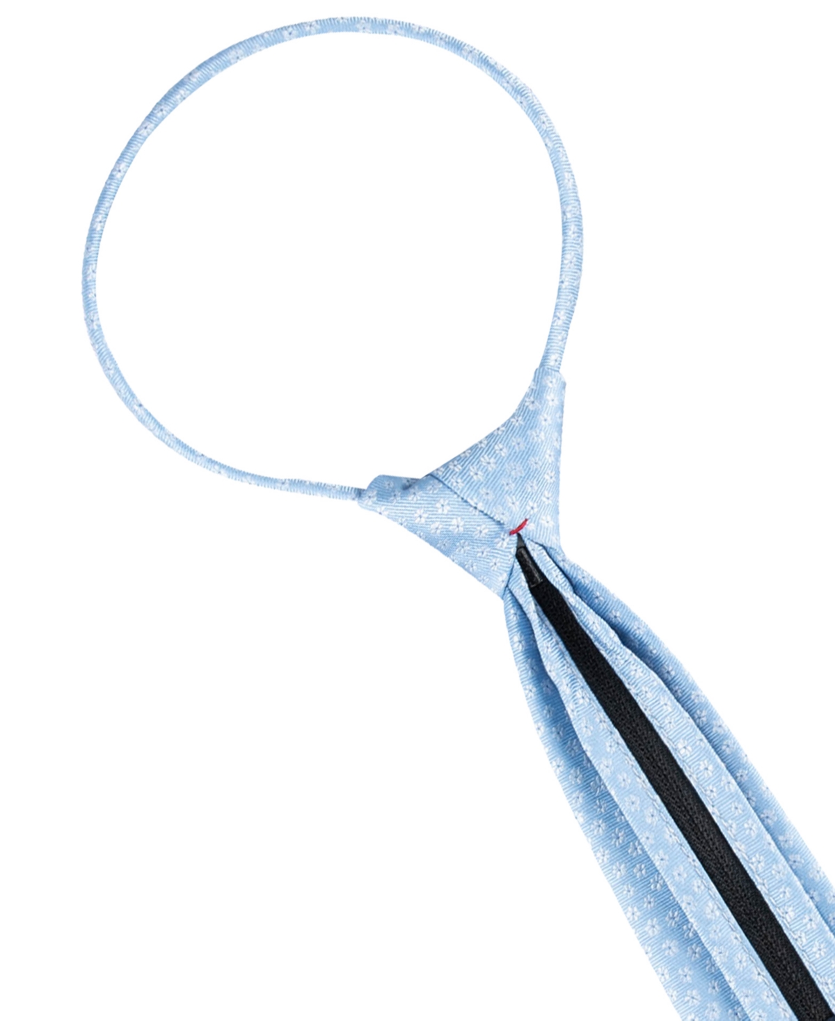 Tommy Hilfiger Boys Textured Solid Pre-tied Zipper Tie In Light Blue