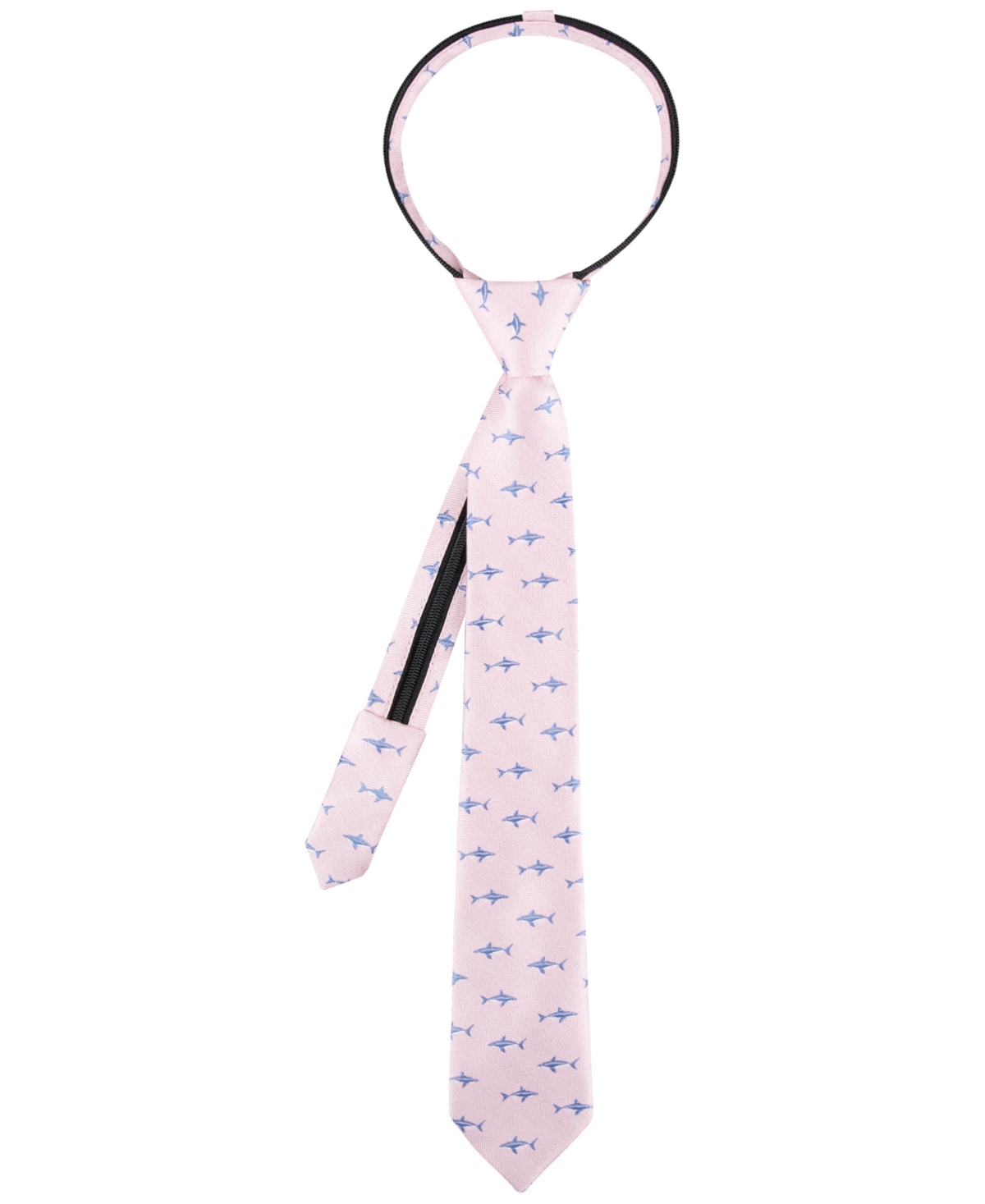 Tommy Hilfiger Boys Finn Shark Printed Pre-tied Zipper Tie In Pink
