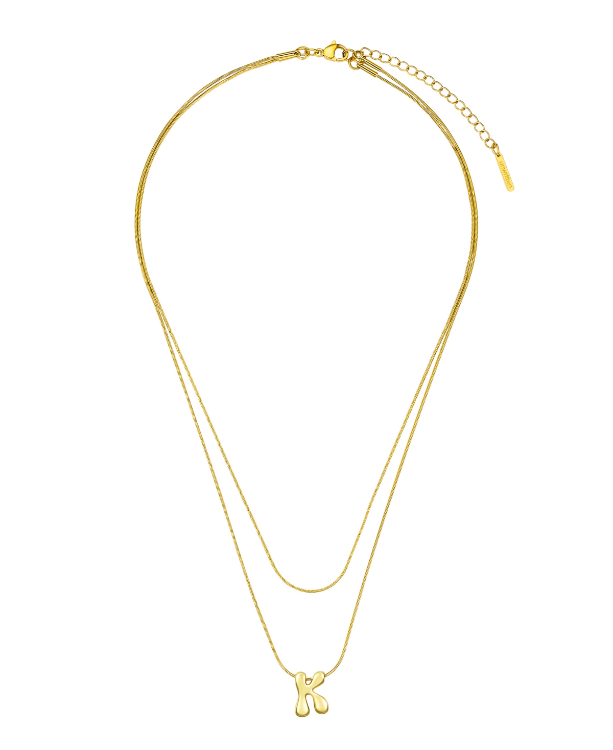 Unwritten X Moda Sport Silver Tone Water Resistant Initial Layered Necklace In Gold K