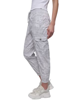 Sport Women's Cotton Ribbed-Waist Jogger Cargo Pants