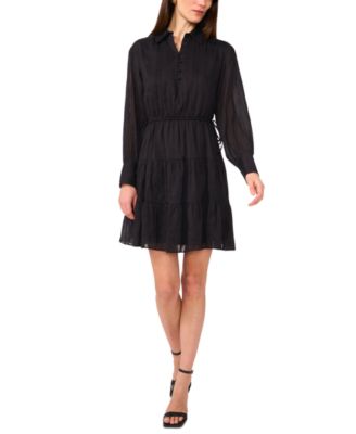 Women's Long-Sleeve Tiered Mini Dress